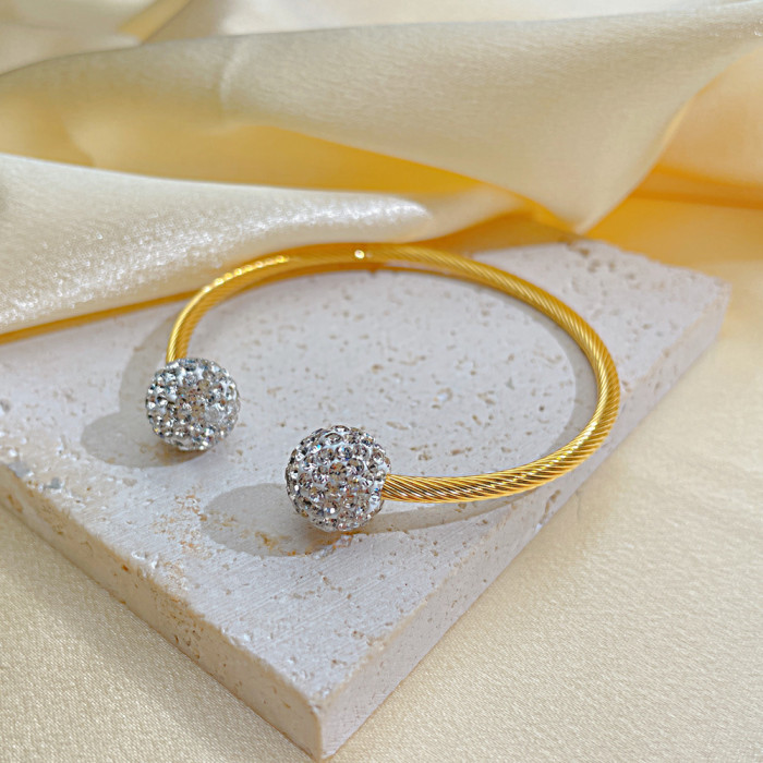 Stainless Steel Bracelets Personalized Wire Braided Full Diamond Bracelet