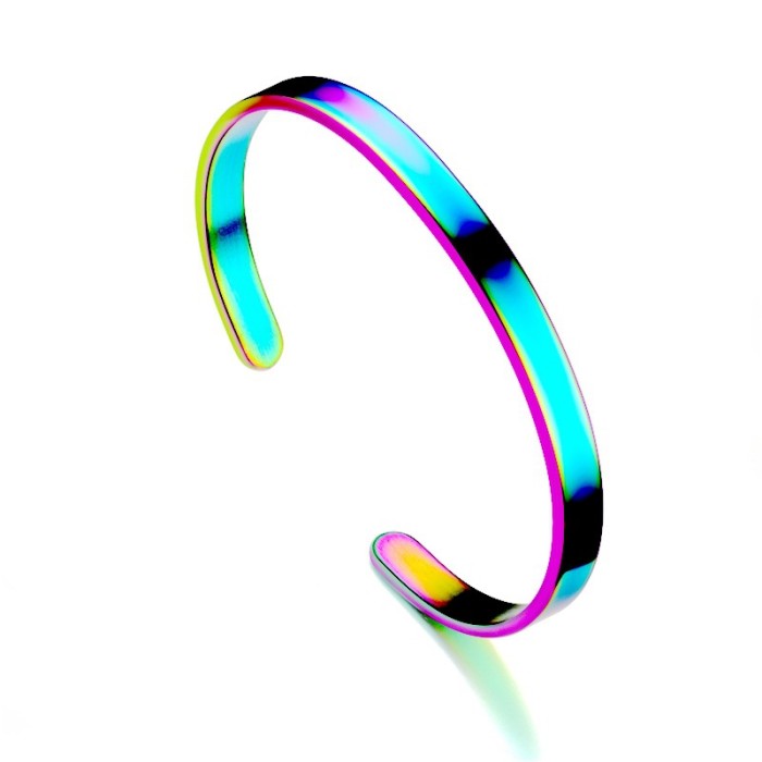Titanium steel C-shaped bracelet encounter fashion opening adjustable bracelet