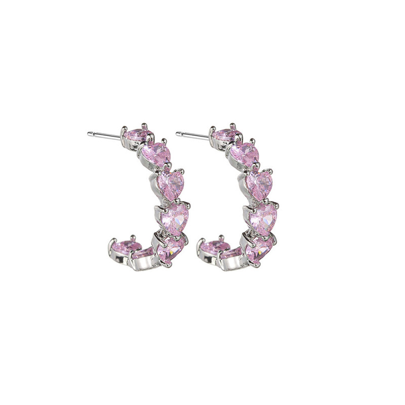 Women's fashion cute earrings S925 sterling silver pin hoop earrings 1755