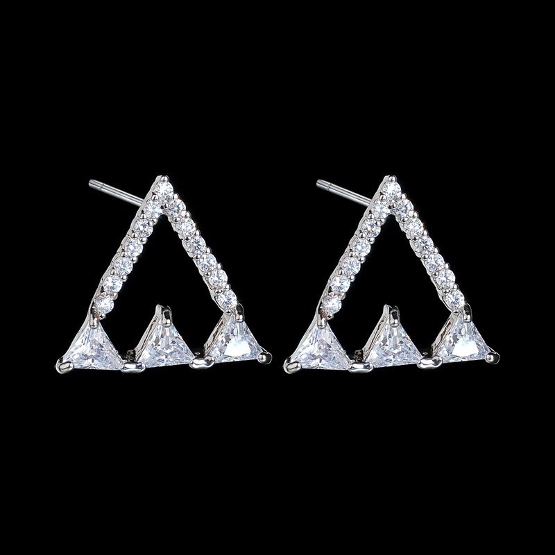 Triangle Earrings AAA Grade Zirconia Simple Personality Stud Earrings