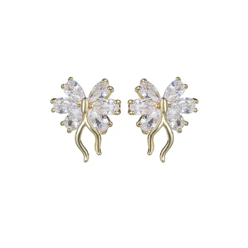 Zirconia Earrings Simple Temperament Girls Stud Earring  Women