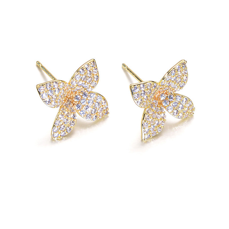 Women's Fashion Cute Earrings S925 Sterling Silver Pin Tulip Flower Earrings 1718