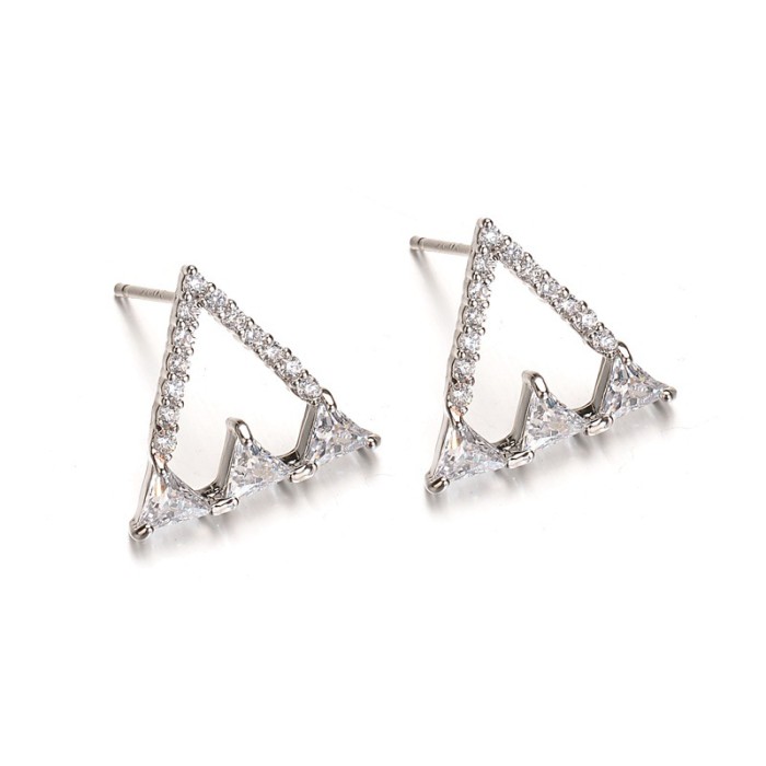 Triangle Earrings AAA Grade Zirconia Simple Personality Stud Earrings