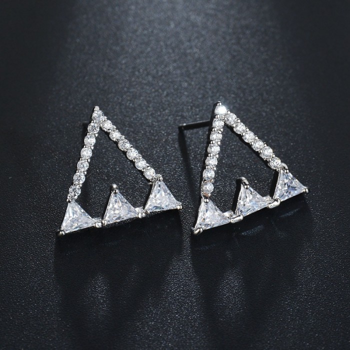 Triangle Earrings AAA Grade Zirconia Simple Personality Stud Earrings