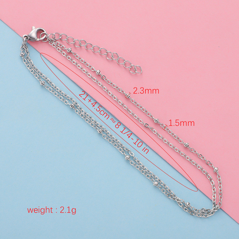 Stainless Steel Bracelet Jewelry Accessories DIY Double-layer Fashion Minimalist Anklet