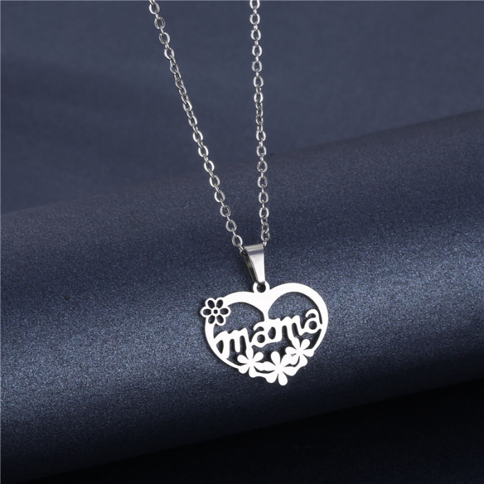 Fashionable Golden Choker Necklace Flower Letter & Mom Pendants Necklaces Mothers' Day Gifts Accessories Jewelry 2023
