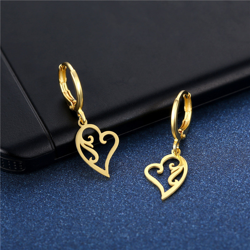 Stainless Steel Earrings Hollow Heart Fashion Drop Classic Simple Earrings for Women 2023 Jewelry Wedding Party