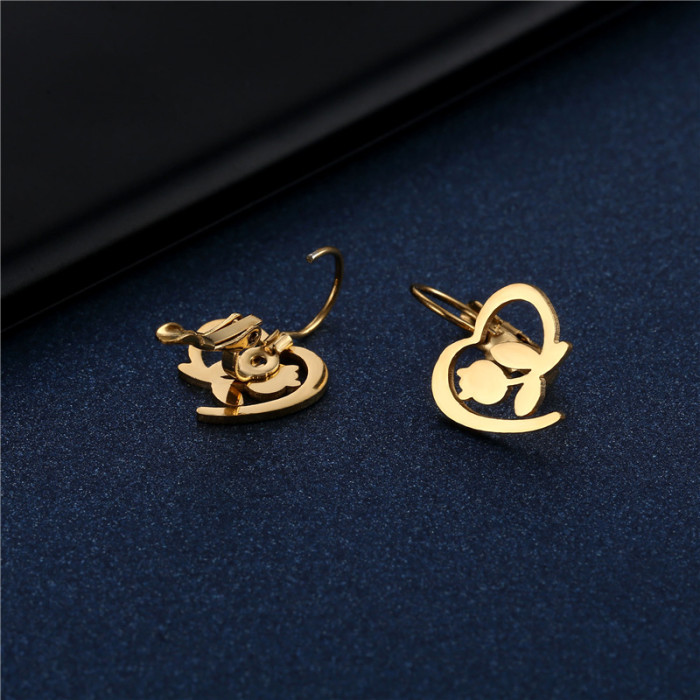 Stainless Steel Earrings Dainty Cartoon Flower Pendants Cute Girl Kpop Korean Fashion Drop Earrings for Women Jewerly Party Gift