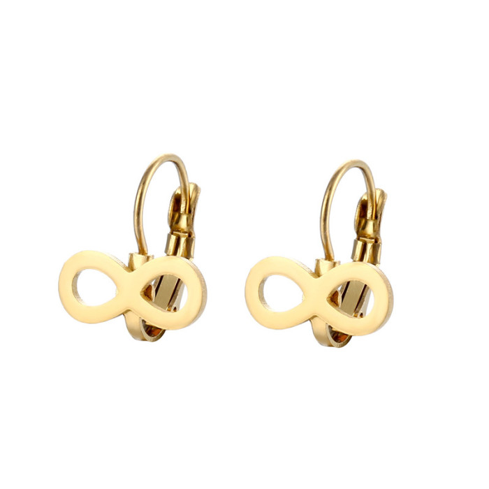 Stainless Steel Earrings Infinity Fashion hoop Classic Simple Earrings For Women Jewelry Wedding Party