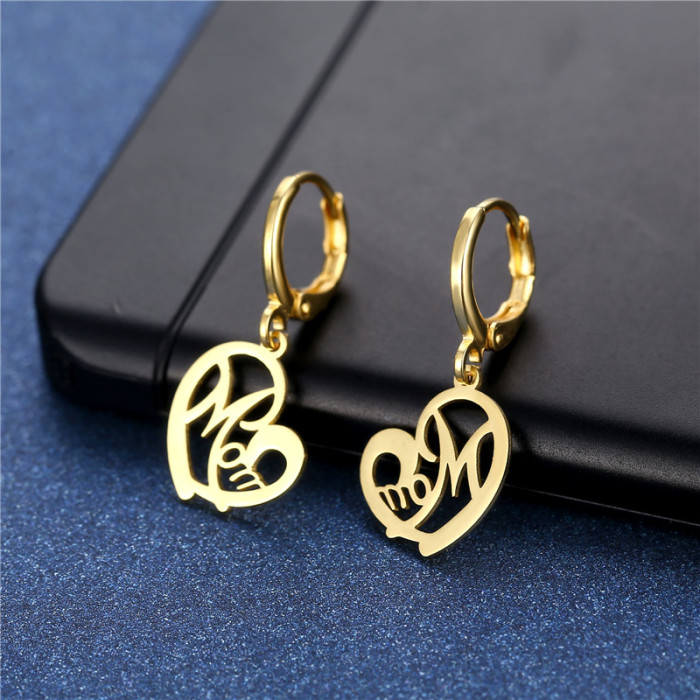 Stainless Steel Heart Huggie Earrings Stylish Metal Love Hoop Earrings for Women Girlfriend Gift