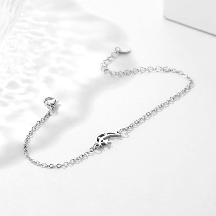 Stainless Steel Bracelets Classic Moon Stars Kpop Fashion Chain Charm Bracelet for Women Jewelry Wedding Party Friends Gifts
