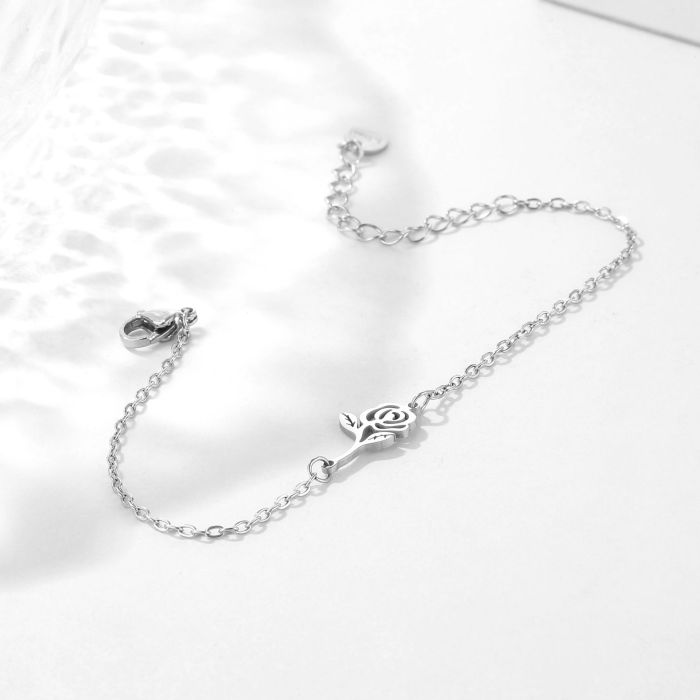 Bohemia Stainless Steel Charm Bracelets Trendy  Flower Chain Jewelry For Women
