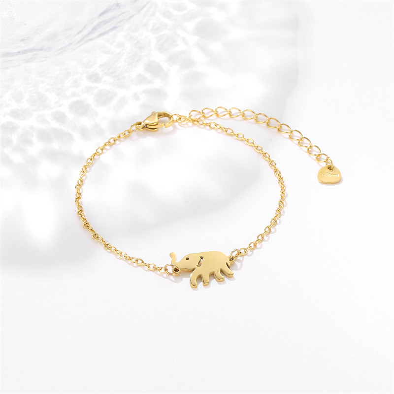 Stainless Steel Bracelet for Women Gold Color Origami Elephant Pulseira Feminina Lover's Engagement Jewelry