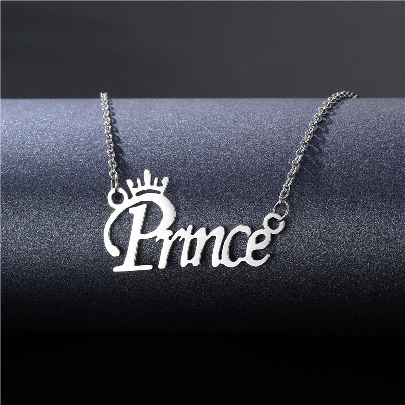 Fashion Stainless Steel Crown Jewelry Necklace for Women Men Wholesale  Stainless Steel Princess Letter Necklaces Girls Gift