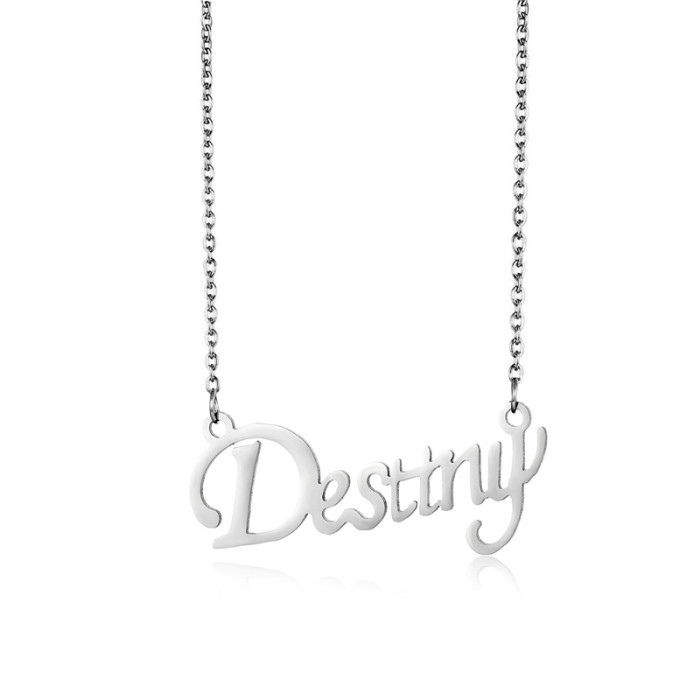 Destiny Name Necklace for Women Stainless Steel Jewelry  Nameplate Chain Pendant Femme Mothers Girlfriend Gift