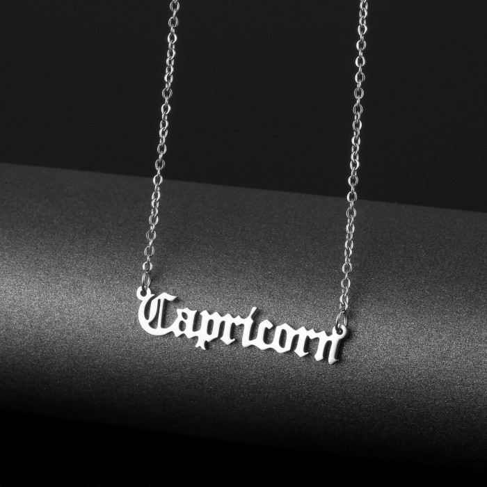 Customized Fashion Stainless Steel Name Necklace Personalized Letter Gold Choker Necklace Pendant Nameplate Gift