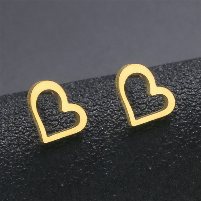 Animal Earings Multiple Stainless Steel Cat Stud Earring for Women Girls Small Heart Smile Ear Studs Funny Jewelry Oorbellen