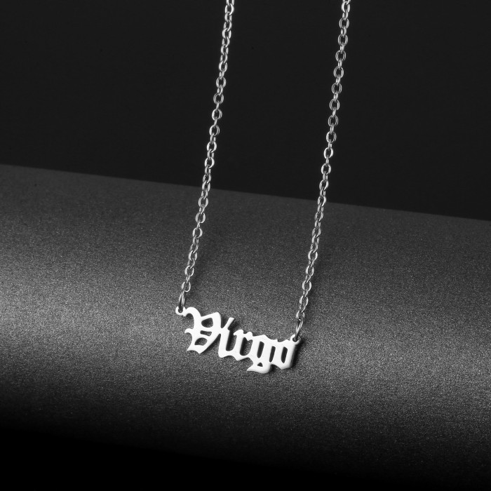 Customized Fashion Stainless Steel Name Necklace Personalized Letter Gold Choker Necklace Pendant Nameplate Gift