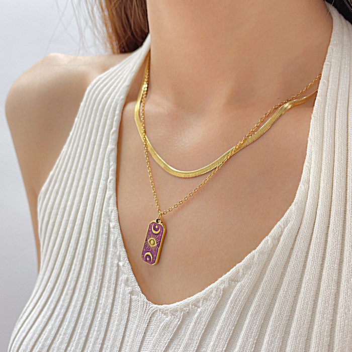 Turkish Evil Eye Necklaces for Women  Vintage Devil Eye Pendant Choker Double Layer Necklace Stainless Steel Turkish Eye Jewelry