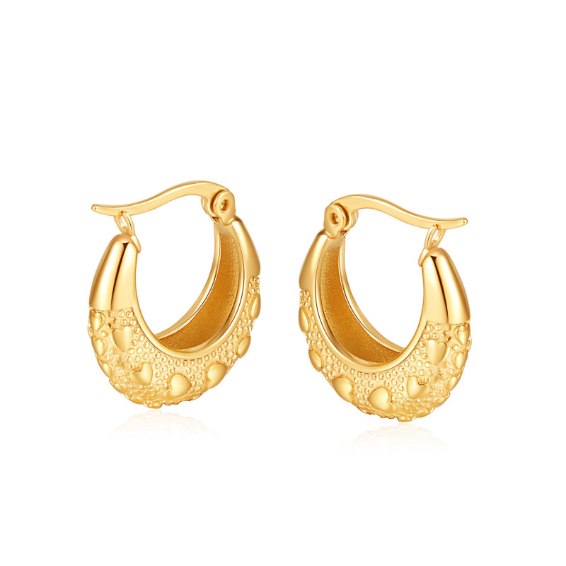 Round Earrings for Women Girls Luxury Stainless Steel Hoop Earrings Vintage Wedding Engagement Aesthetic Jewerly