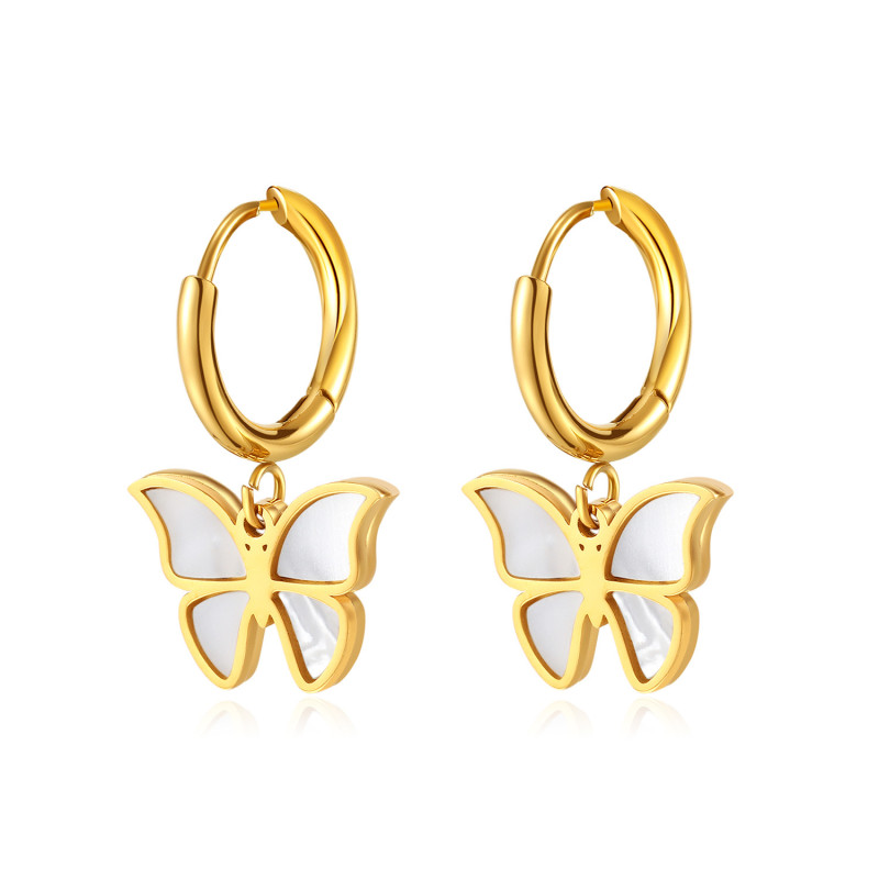 316L Stainless Steel Cute Butterfly Earrings For Women Girl  Fashion Luxury Ear Dangle Jewelry Lady Gift Party
