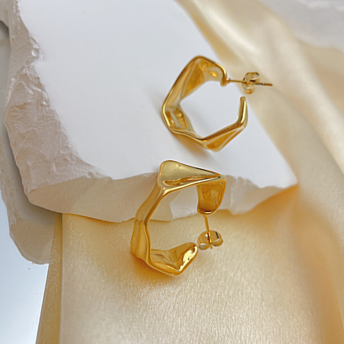 Vintage Stainless Steel Geometric Hoop Earrings for Women Personalized  Earrings Party Jewelry Gift
