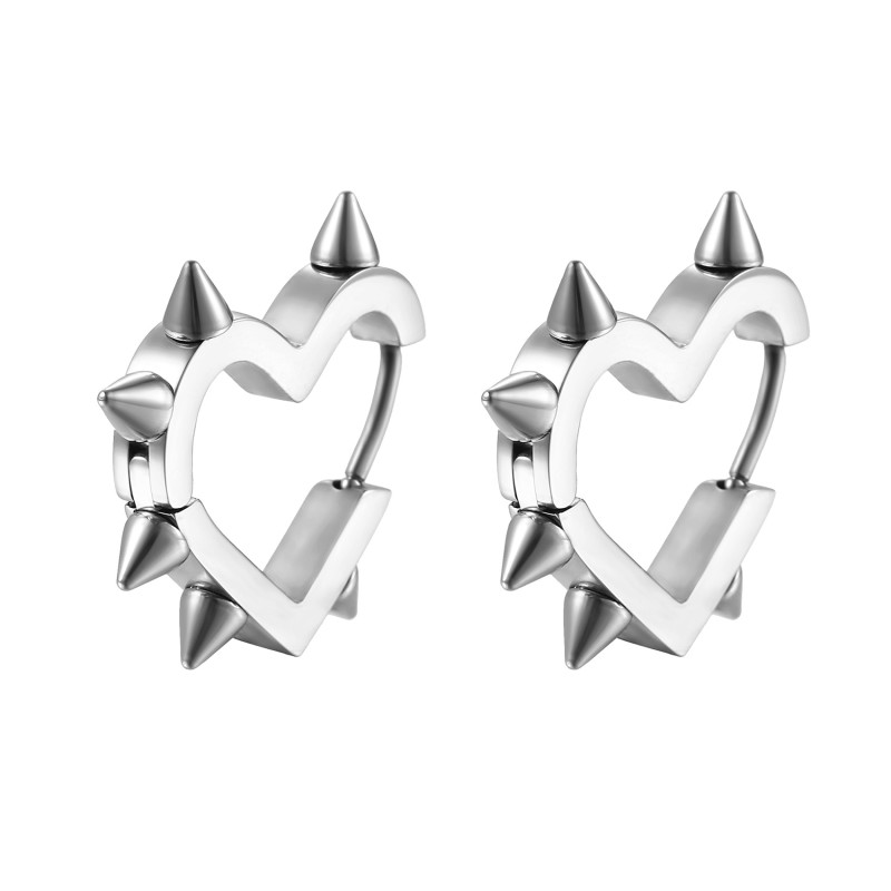 Punk Accessories Gothic Stainless hoop Earring Exquisite Cross Round Fake Ear Taper Dumbbell Fashion Rock Jewelry for Women Men