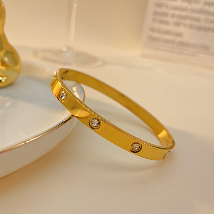 Bangle for Women Men Fashion Brand Gold Silver Color Titanium Steel Bracelet Jewelry Gift