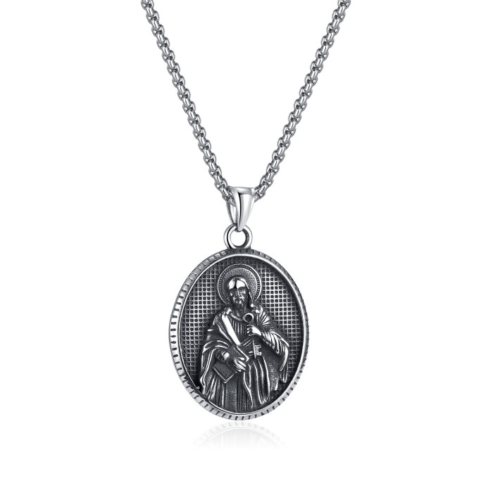 Stainless Steel Virgin Mary Pendant Necklaces For Women Men Holy Religious Christian Prayer Jewelry Gifts