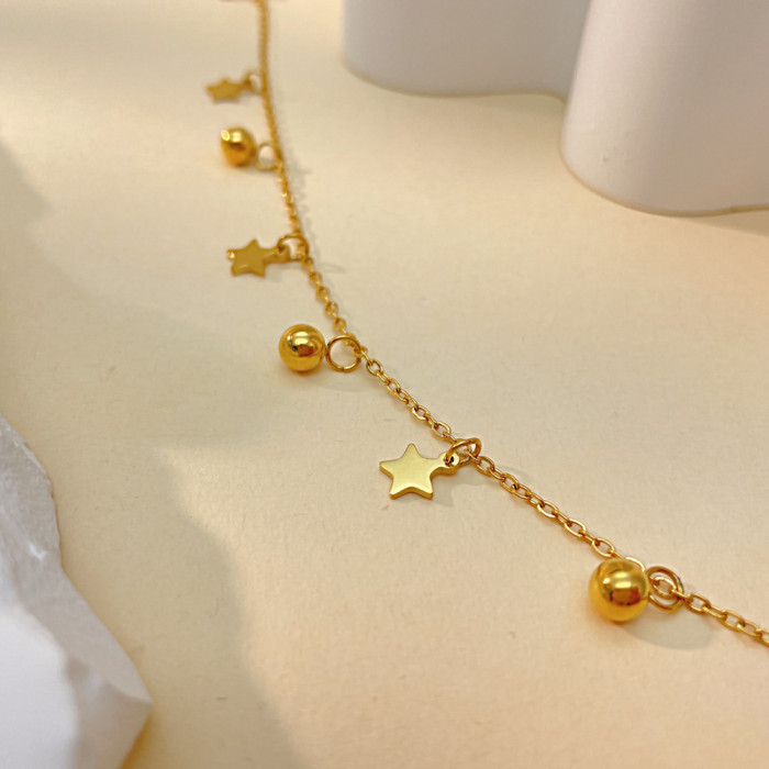 Stainless Steel Fashion Star Anklets Barefoot Gold Color Anklet for Women Jewelry Party Friends Gift