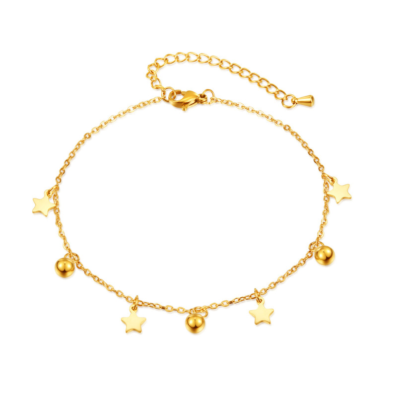 Stainless Steel Fashion Star Anklets Barefoot Gold Color Anklet for Women Jewelry Party Friends Gift