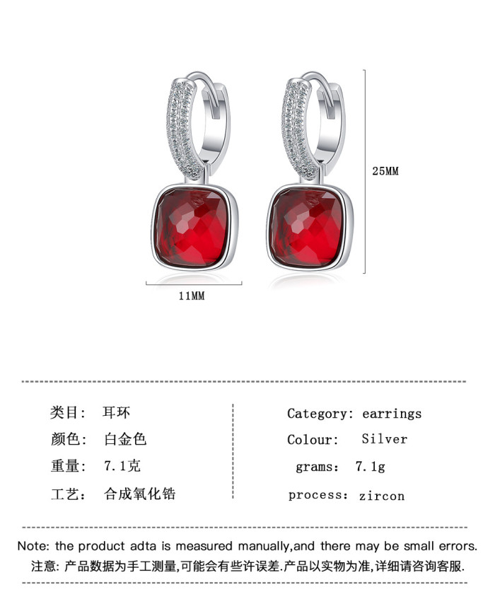 Cubic Zirconia Drop Earrings for Women Evening Party Elegant Accessories Classic Jewelry 869