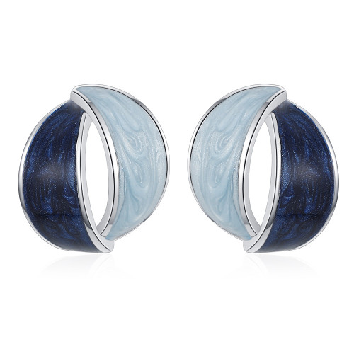 Dripping Glaze Enamel Earrings for Women Girl Minimal Design Irregular Wave Edge Stud Earring Jewelry Gifts