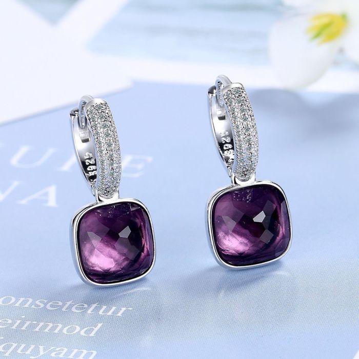 Cubic Zirconia Drop Earrings for Women Evening Party Elegant Accessories Classic Jewelry 869