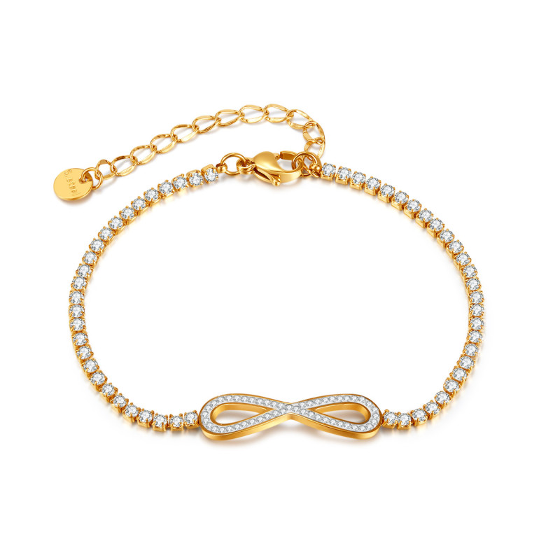 Fashion Stainless Steel Endless Love Infinity Chain Bracelets on Hand Adjustable Bracelets Bangles for Woman Party Jewelry Gifts