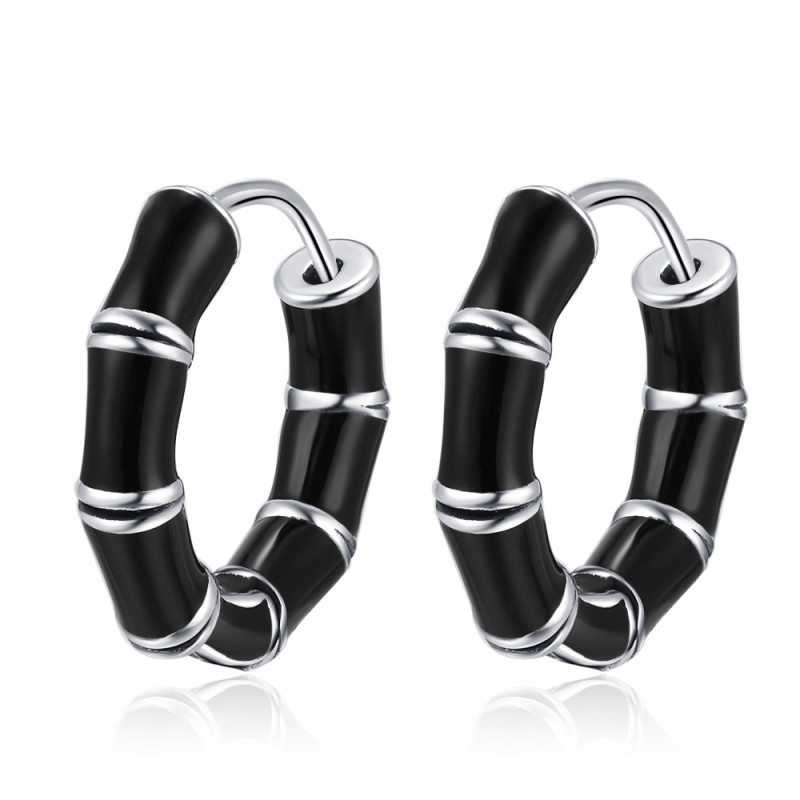 Fashion Oil Drop Enamel Earrings for Women Simple Retro Black Personalized Earrings Jewelry