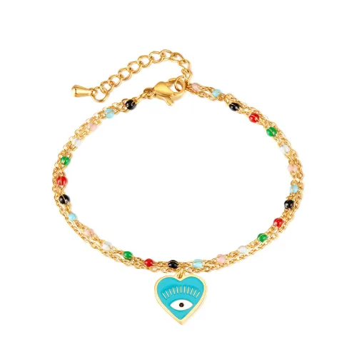 Trendy Stainless Steel Bracelet Jewelry Evil Eye Enamel Bracelet  Fashion Women Jewelry Party Gifts