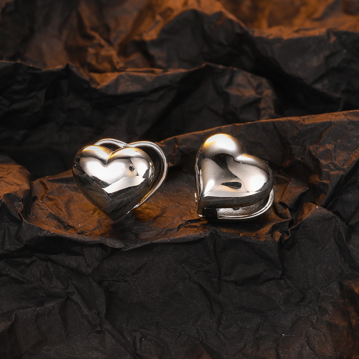 Fashion Heart Earrings Ear Clips Love Clip Earring Women Piercing Minimalist Earrings Jewelry