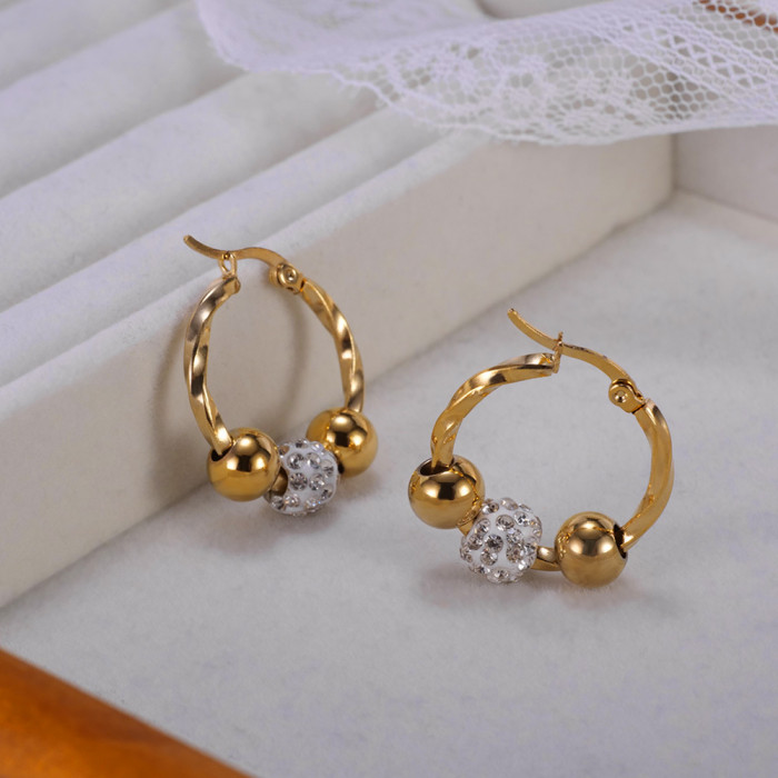 Stainless Steel Round Circle Hoop Earrings for Women Men Geometric Gold Color Earrings 2023 Fashion Jewelry Gifts