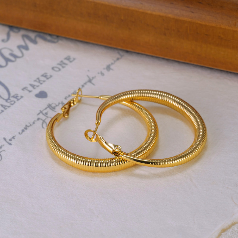 Stainless Steel Hoop Earrings for Woman 2023 Trending Round Earring Gold Color Fashion Earrings Hoops Vintage Girls Party Gift
