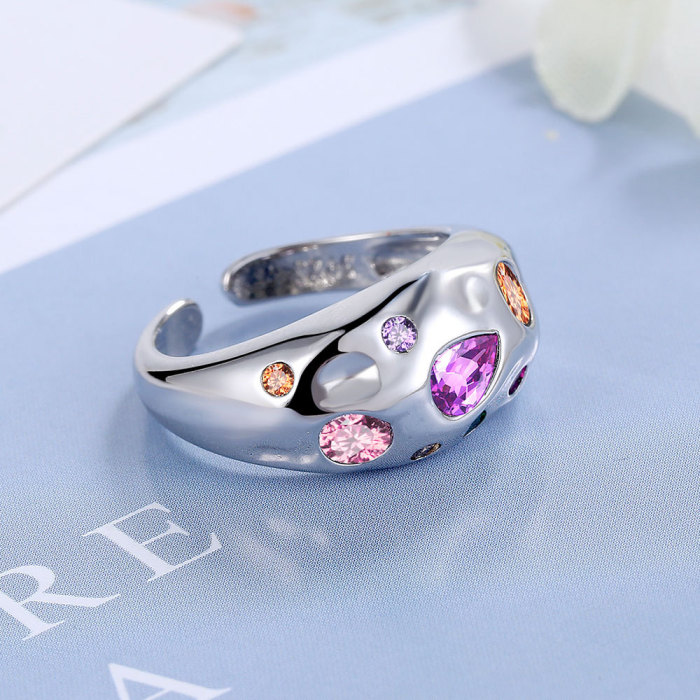 Wide Ring for Women  Adjustable Finger Personality Punk Love Jewelry Chain Open Ring