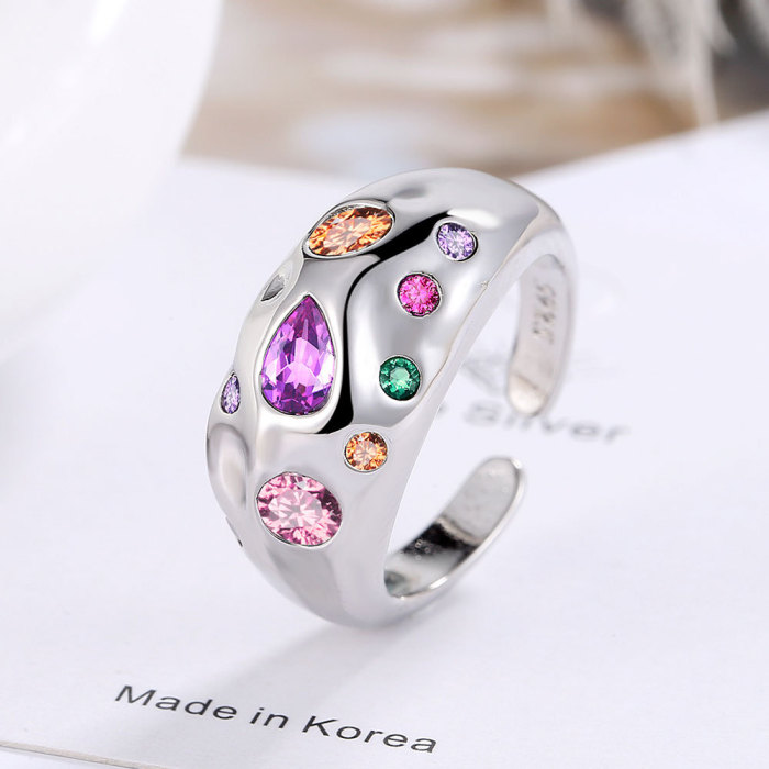 Wide Ring for Women  Adjustable Finger Personality Punk Love Jewelry Chain Open Ring