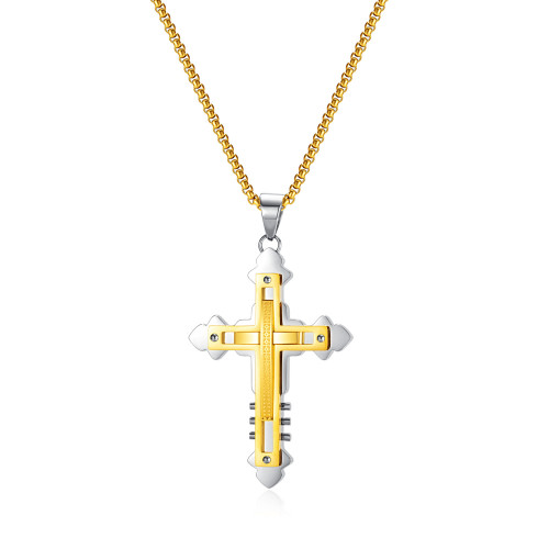 Cross Necklaces Streetwear Pendants Male Chains Christian Choker Fashion Stainless Steel Necklace for Women Jewelry