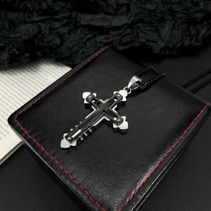Cross Necklaces Streetwear Pendants Male Chains Christian Choker Fashion Stainless Steel Necklace for Women Jewelry
