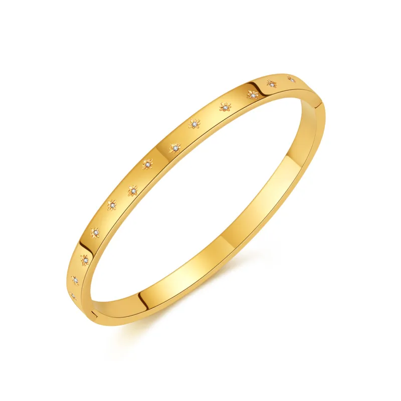 Stainless Steel Bracelets Woman Bangle Bangles for Woman Golden Love Crystal Wedding Feminina Luxury Jewellery Gifts