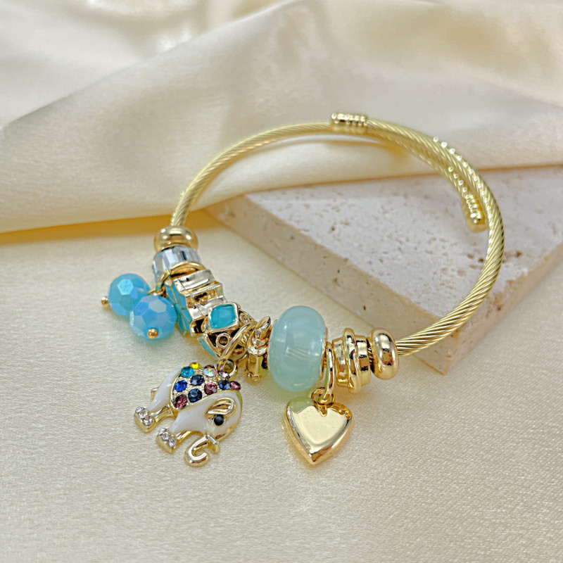 Heart Crystal Charm Bracelets Beads Bracelet Women DIY Beads Brand Bracelets & Bangles Jewelry Gift