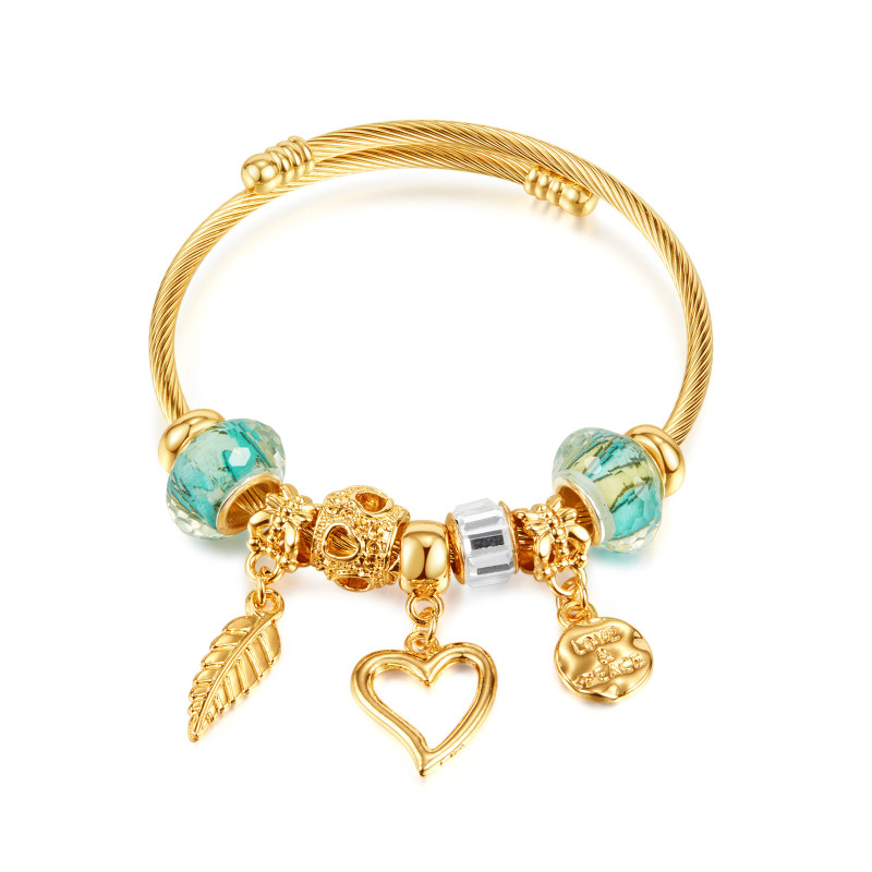 Heart Charm Bracelet  Beads Fits Fine Bracelet Women Party Jewelry Dropshipping