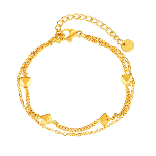 Stainless Steel Bracelet for Women Double Layer Chain Bracelet Heart Pendant Bracelets Bohemian  Bracelet Jewelry Gift