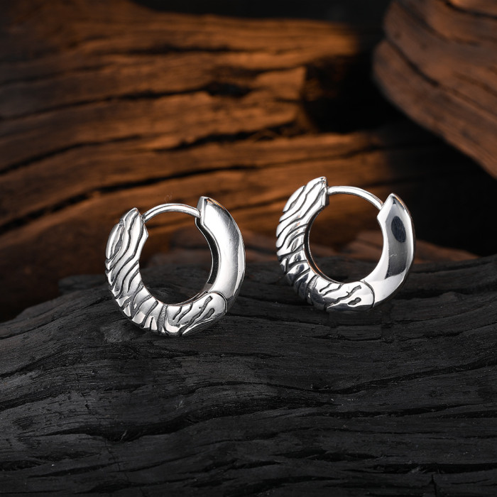 Small  Hoop Earrings for Men Women Fashion Vintage Filigree Earrings Silver Color Jewelry Beautiful Gifts