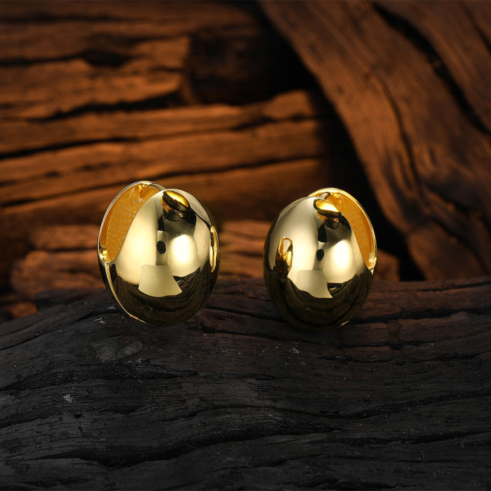Acacia Bean Egg-shaped No-piecing Clip Earrings For Women Wedding Party Jewelry Gift Female Pendientes